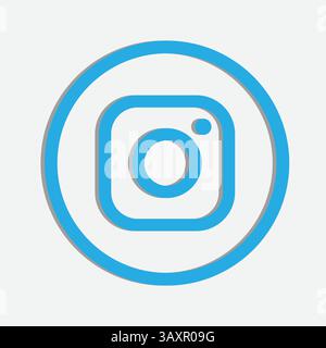 Icône officielle Instagram et dans l'art vectoriel d'icône de couleur bleue unique Illustration de Vecteur