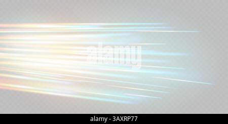 Design dynamique avec des traînées de lumière abstraites rehaussées par des teintes douces combinées à un effet de mouvement unique Illustration de Vecteur
