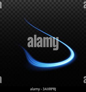Explorez notre magnifique et élégante conception de courbe de lumière bleue pour des améliorations et des mises à niveau graphiques étonnantes Illustration de Vecteur