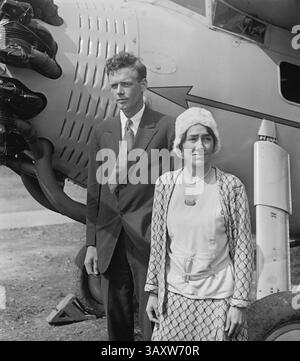 31 août 2016 - Charles Lindbergh avec sa femme, Anne Morrow Lindbergh, Portrait, Washington DC, USA, national photo Company, septembre 1929 (crédit image : © Circa images/Glasshouse via ZUMA Wire) Banque D'Images