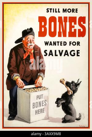 WW2 UK information Salvage fait appel à l'affiche de propagande "encore plus d'os recherchés pour le sauvetage" par Gilroy date entre 1939 et 1946 seconde Guerre mondiale Banque D'Images