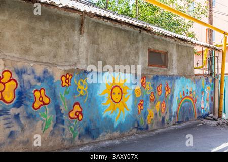 16 août 2018. Arménie. Erevan. Murale dans l'allée. Banque D'Images
