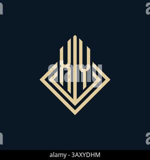 Initiales XY logo lignes de losange style de forme, graphique vectoriel de conception de logo immobilier moderne de luxe Illustration de Vecteur
