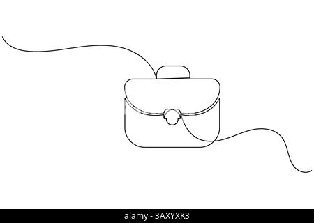 Porte-documents dessin continu d'une ligne et style minimaliste isolent l'icône vectorielle de contour Illustration de Vecteur