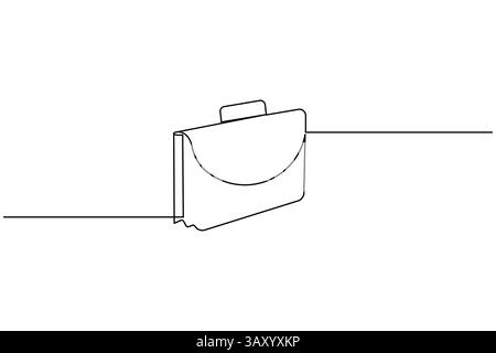 Porte-documents dessin continu d'une ligne et style minimaliste isolent l'icône vectorielle de contour Illustration de Vecteur