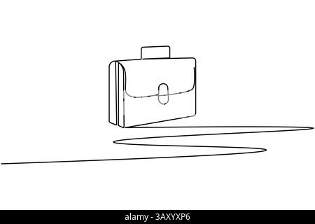Porte-documents dessin continu d'une ligne et style minimaliste isolent l'icône vectorielle de contour Illustration de Vecteur