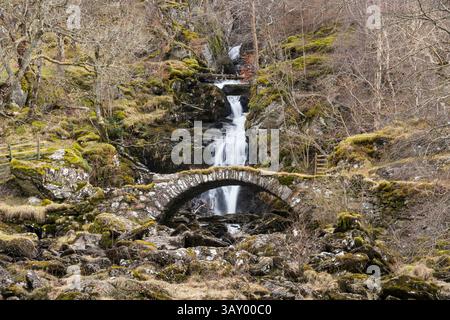 Pont romain, Glen Lyon, Perth et Kinross, Écosse Banque D'Images
