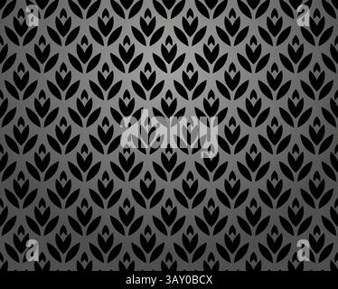 Motif floral. Fond vectoriel transparent de fond d'écran. Ornement noir. Motif graphique moderne Illustration de Vecteur