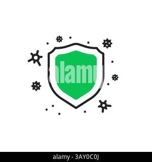 icône de protection antivirale et bactérienne Illustration de Vecteur