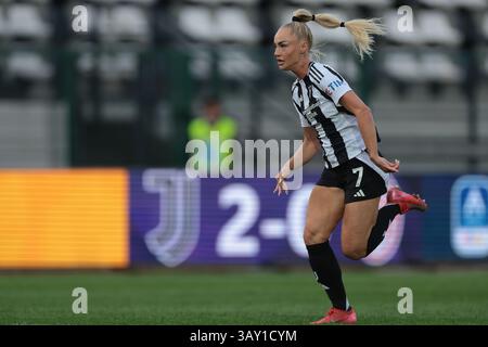 Biella, Italie. 18 avril 2025. Alisha Lehmann de la Juventus lors du match Juventus Women vs AC Milan Women Serie A Femminile au Stadio Vittorio Pozzo, Biella. Le crédit photo devrait se lire : Jonathan Moscrop/Sportimage crédit : Sportimage Ltd/Alamy Live News Banque D'Images