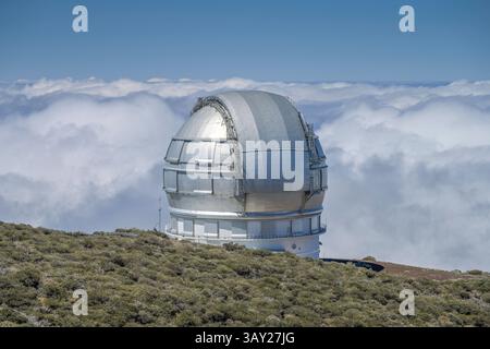 Gran Telescopio Canarias GTC, Roque-de-los-Muchachos-Observatorium ORM, la Palma, Espagne *** Gran Telescopio Canarias GTC , Observatoire Roque de los Muchachos ORM, la Palma, Espagne Banque D'Images