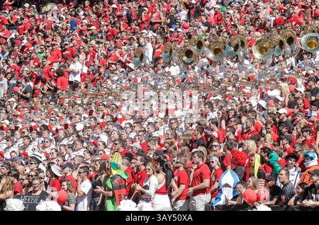 17 septembre 2016 , CA : Nebraska Band et fans pendant le match de football de la NCAA entre les Ducks de l'Oregon et les Cornhuskers du Nebraska 35-32 victoire au Tom Osborne Field Memorial Stadium Lincoln, Neb. Thurman James / CSM(image de crédit : &copy ; Thurman James / Cal Sport Media via ZUMA Wire) Banque D'Images