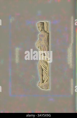 Une représentation stylisée d'une figure drapée se tient debout dans un cadre vertical, avec des bords doux et lumineux qui créent une aura onirique autour des contours. Les détails complexes du vêtement et de la forme évoquent un sentiment de grâce et d'élégance., Templiers. Effigie monumentale censée représenter un des Mareschaux, Tomb at Temple Church à Londres, signé : dessiné et gravé par C.A. Stothard Jun, publié par C.A. Stothard, Fig. 30, 27, après p. 26, Stothard, Charles Alfred Jun. (dessiné, gravé et publ.), Charles Alfred Stothard, Alfred John Kempe : les effigies monumentales de Grande-Bretagne Banque D'Images