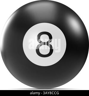 Billard huit boule isolé. Illustration vectorielle Illustration de Vecteur