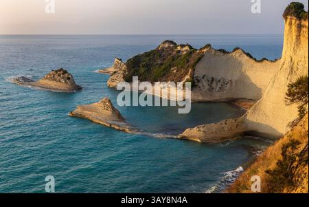 Belle vue sur le Cap Drastis dans l'île de Corfou en Grèce, Europe Banque D'Images