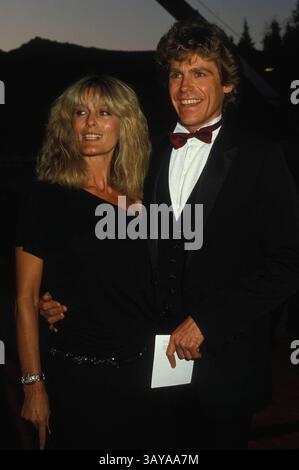 00 décembre 1984 - JEFF CONAWAY JEFF CONAWAY AVEC SA FEMME RONA NEWTON-JOHN 1984.# 13303.JEFFCONAWAYRETRO.(image de crédit : © Globe photos/ZUMApress.com) Banque D'Images
