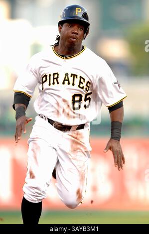 6-1-2010 : Lastings Milledge #85 en action lors du match Pirates vs Cubs à Pittsburgh au PNC Park. (Crédit image : © Jason Pohuski/Cal Sport Media/ZUMApress.com) Banque D'Images