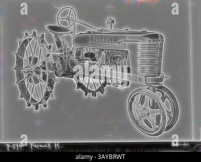 Un tracteur Farmall H vintage, doté de grandes roues arrière distinctives et d'un design classique, incarne le charme des machines agricoles d'une époque révolue., négatif - International Harvester, tracteur Farmall H (roues en acier), 1940, fait partie d'une grande collection de négatifs sur plaque de verre et film, transparents, albums photos, catalogues de produits, vidéos, films cinématographiques, revues spécialisées, publicités et coupures de journaux relatifs aux activités de l'International Harvester Company et de ses filiales en Australie. L'International Harvester Company of America a été créée en 1902 par Banque D'Images