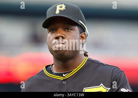 11 juin 2010 : Pittsburgh Pirates' Lastings Milledge (85) pendant le match de baseball MLB entre les Pirates de Pittsburgh et les Tigers de Detroit au Comerica Park à Detroit, Michigan. (Crédit image : © Rick Osentoski/Cal Sport Media/ZUMApress.com) Banque D'Images