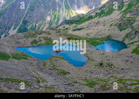 Grand Zabie pleso Mengusovske dans le parc national des Hautes Tatras en Slovaquie. IMAGE Banque D'Images