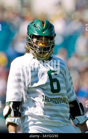 20 février 2011 : le milieu de terrain Robert Moore (6 ans) des Dolphins de Jacksonville lors d'une action de crosse entre les Hoyas de Georgetown et les Dolphins de Jacksonville lors du Moe's Southwest Sunshine Classic joue à EverBank Field à Jacksonville, en Floride. Georgetown a battu Jacksonville 14-11.(image crédit : © Gray Quetti/Cal Sport Media/ZUMAPRESS.com) Banque D'Images