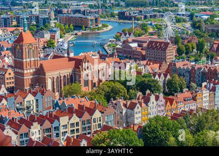 Panorama de Gdansk et de l'île d'Olowianka, Pologne. IMAGE Banque D'Images