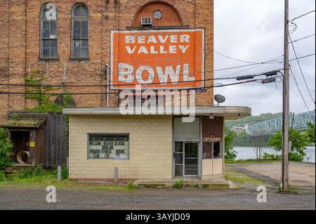 Abandonnée Beaver Valley Bowling Lanes Banque D'Images