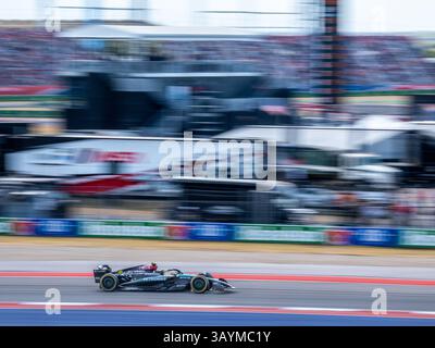 Lewis Hamilton de Mercedes vu au circuit of the Americas, Austin, Texas, le 18 octobre 2024 lors des essais du Grand Prix de formule 1 des États-Unis 2024. Banque D'Images
