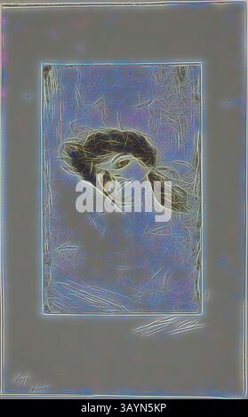 Une représentation abstraite mettant en scène une figure stylisée aux cheveux fluides, entourée de lignes douces et éthérées qui évoquent une atmosphère onirique. La composition est encadrée, améliorant le sens de la profondeur et de l'intrigue. Mary, 1884 ans, Anders Zorn, suédois, 1860-1920, Suède, gravure sur papier blanc cassé, 220 x 139 mm (image/plaque), 346 x 214 mm (feuille) Art classique avec une touche moderne réinventée par Artotop Banque D'Images