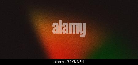 Art abstrait à gradient de bruit vibrant avec des tons rouges et verts sur fond noir Banque D'Images