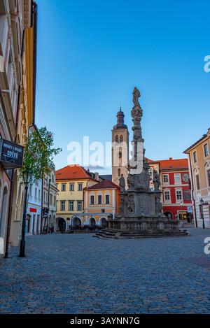 Kutna Hora, république tchèque, 30 avril 2024 : colonne de la peste dans la ville tchèque de Kutna Hora. IMAGE Banque D'Images