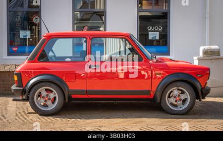 Katwijk aan Zee, pays-Bas, 12.04.2025, Classic italian Supermini Autobianchi Lancia A112 Abarth de 1981 à l'Oldtimer Day Katwijk Banque D'Images
