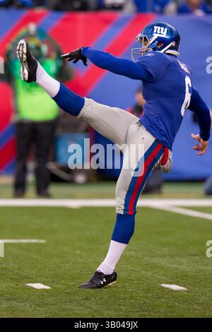 5 décembre 2010 : Matt Dodge (6 ans), joueur des New York Giants, est en train de frapper la balle pendant le match NFL entre les Redskins de Washington et les Giants de New York au stade de New Meadowlands à East Rutherford, New Jersey. Les Giants ont battu les Redskins, 31-7.(image crédit : © Chris Szagola/Cal Sport Media/ZUMAPRESS.com) Banque D'Images