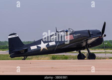 Wings Over West Texas 4-18-2025 Dyess AFB, TX USA CAF F6F-5 se produisant au Wings Over West Texas Air Show à Dyess AFB Banque D'Images