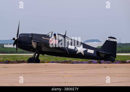Wings Over West Texas 4-18-2025 Dyess AFB, TX USA CAF F6F-5 se produisant au Wings Over West Texas Air Show à Dyess AFB Banque D'Images