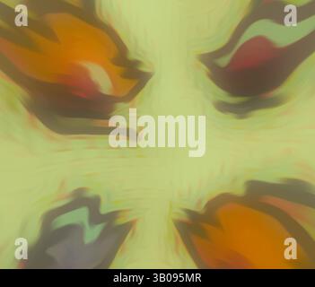 Une composition vibrante et abstraite mettant en valeur des formes tourbillonnantes et des couleurs douces, fusionnant et se mélangeant les unes aux autres pour créer une sensation de mouvement fluide et d'harmonie., Un motif circulaire avec des formes fantaisistes et colorées ressemblant à un canard sur un fond doux et discret. Le design crée une atmosphère ludique et légère. Art classique avec une touche moderne réinventé par Artotop, tissus français transformés, première moitié du XIXe siècle, art classique avec une touche moderne réinventé par Artotop Banque D'Images