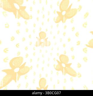 Un motif abstrait et doux présente de délicates fleurs jaunes entourées de motifs floraux plus petits, créant une atmosphère fantaisiste et aérée. Un motif ludique avec des figures fantaisistes et stylisées d'hommes en pain d'épice au milieu de délicats tourbillons, créant une atmosphère joyeuse et festive. Art classique avec une touche moderne réinventé par Artotop, tissus français transformés, première moitié du XIXe siècle, art classique avec une touche moderne réinventé par Artotop Banque D'Images