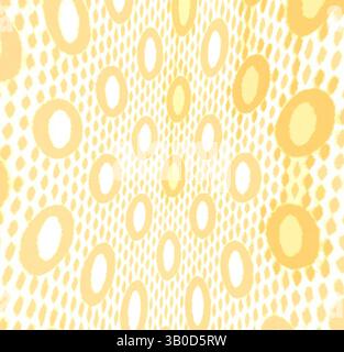 Un motif vibrant avec une série de cercles concentriques disposés dans une grille, entouré d'un fond texturé, créant une sensation de profondeur et de mouvement., Une surface texturée dispose d'un motif ludique d'ovales se chevauchant dans des teintes jaunes douces, créant un design harmonieux et joyeux. Art classique avec une touche moderne réinventé par Artotop, tissus français transformés, première moitié du XIXe siècle, art classique avec une touche moderne réinventé par Artotop Banque D'Images