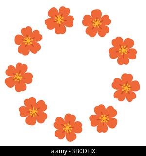 Couronne avec des fleurs simples rouges Illustration de Vecteur