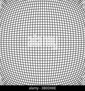 Structure de grille déformée. Motif carré noir. Vecteur d'illusion optique. Texture de ligne abstraite. Illustration de Vecteur