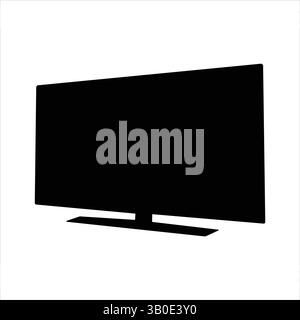 La silhouette simple et épurée d'un téléviseur à écran plat. Illustration de Vecteur