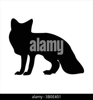 Une silhouette épurée et audacieuse d'un renard, parfaite pour représenter l'animal dans un design minimaliste. Illustration de Vecteur