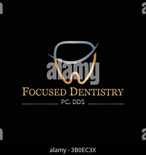 Conception de logo dentaire dans un modèle vectoriel pour votre clinique dentaire et votre entreprise Illustration de Vecteur