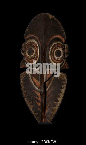 Masque cérémoniel de Polynésie représentant un ancêtre. Banque D'Images