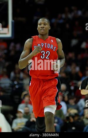 5 janvier 2011 : Ed Davis #32 en action lors du match NBA entre les Raptors de Toronto et les cavaliers de Cleveland au Quicken Loans Arena. (Crédit image : © Jason Pohuski/Cal Sport Media/ZUMAPRESS.com) Banque D'Images
