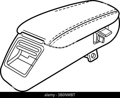 Accessoire de voiture coussin accoudoir noir vecteur blanc Illustration de Vecteur