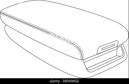 Accessoire de voiture coussin accoudoir noir vecteur blanc Illustration de Vecteur