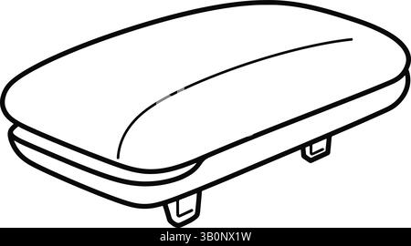 Accessoire de voiture coussin accoudoir vecteur noir blanc Illustration de Vecteur