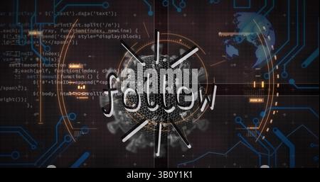 Suivez le balayage du texte et de la portée sur les cellules covid-19, les vaisseaux sanguins et le traitement des données Banque D'Images