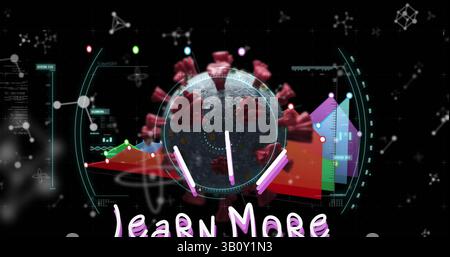 En savoir plus le texte et les structures moléculaires contre le balayage de portée sur la cellule covid-19 Banque D'Images